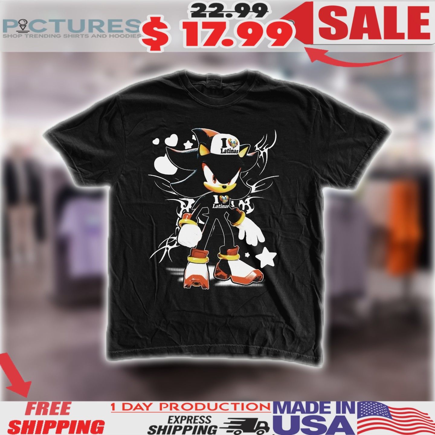 Shadow The Hedgehog I Love Latinas Shirt