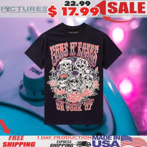Skulls Guns N' Roses OH '87 Tour Roses Shirt