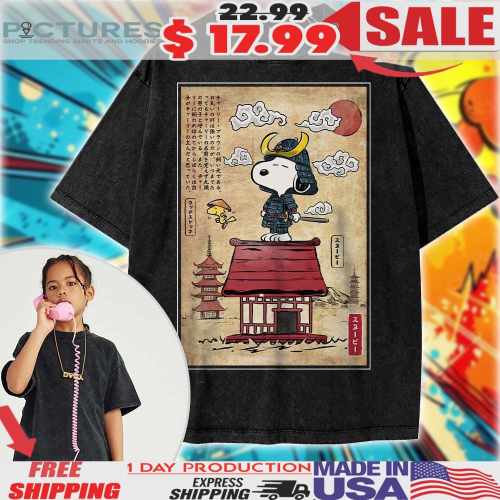 Snoopy For Peanuts Beagle Samurai in Japan Animated For Kids Shirt