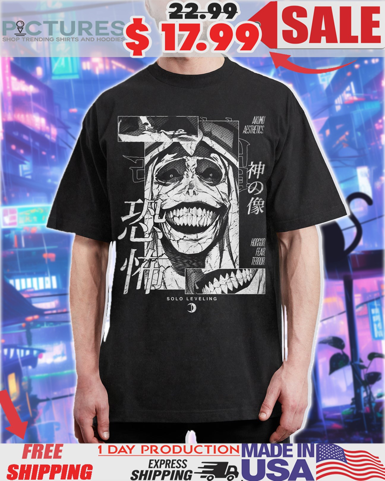 Solo Leveling Statue of god Drawings Anime Shirt