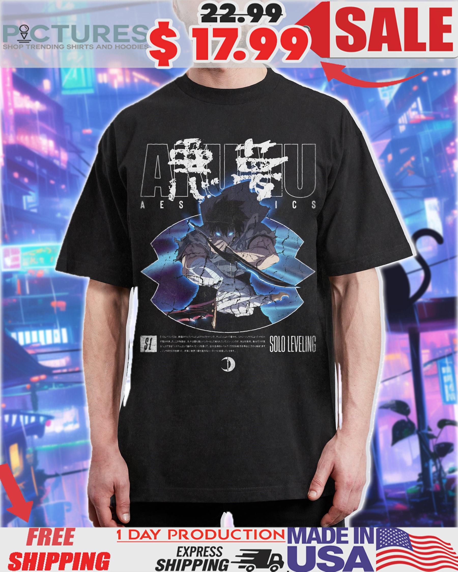 Solo Leveling Sung Jinwoo V2 Vintage Shirt