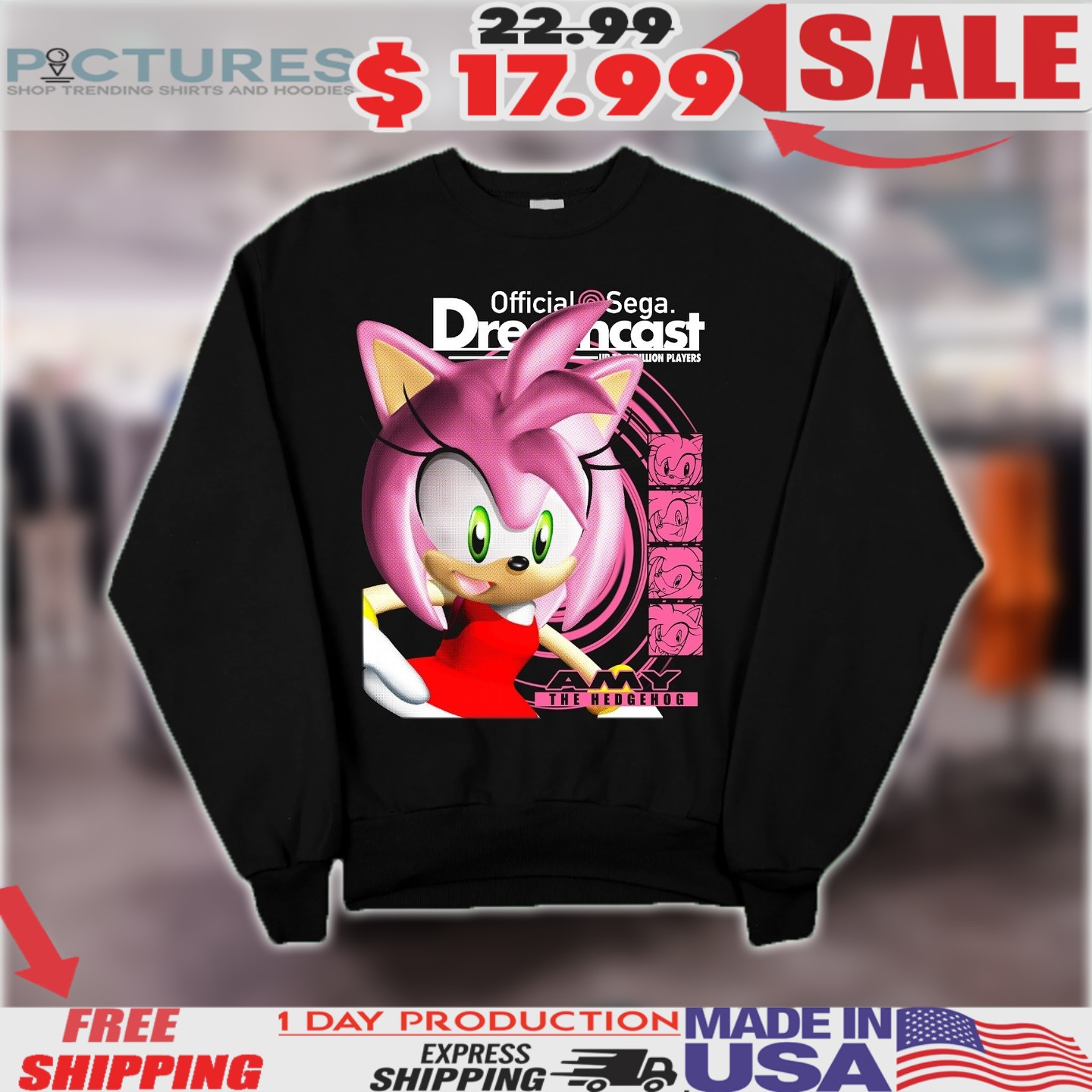 Sonic Amy The Hedgehog Sega Dreamcast Shirt