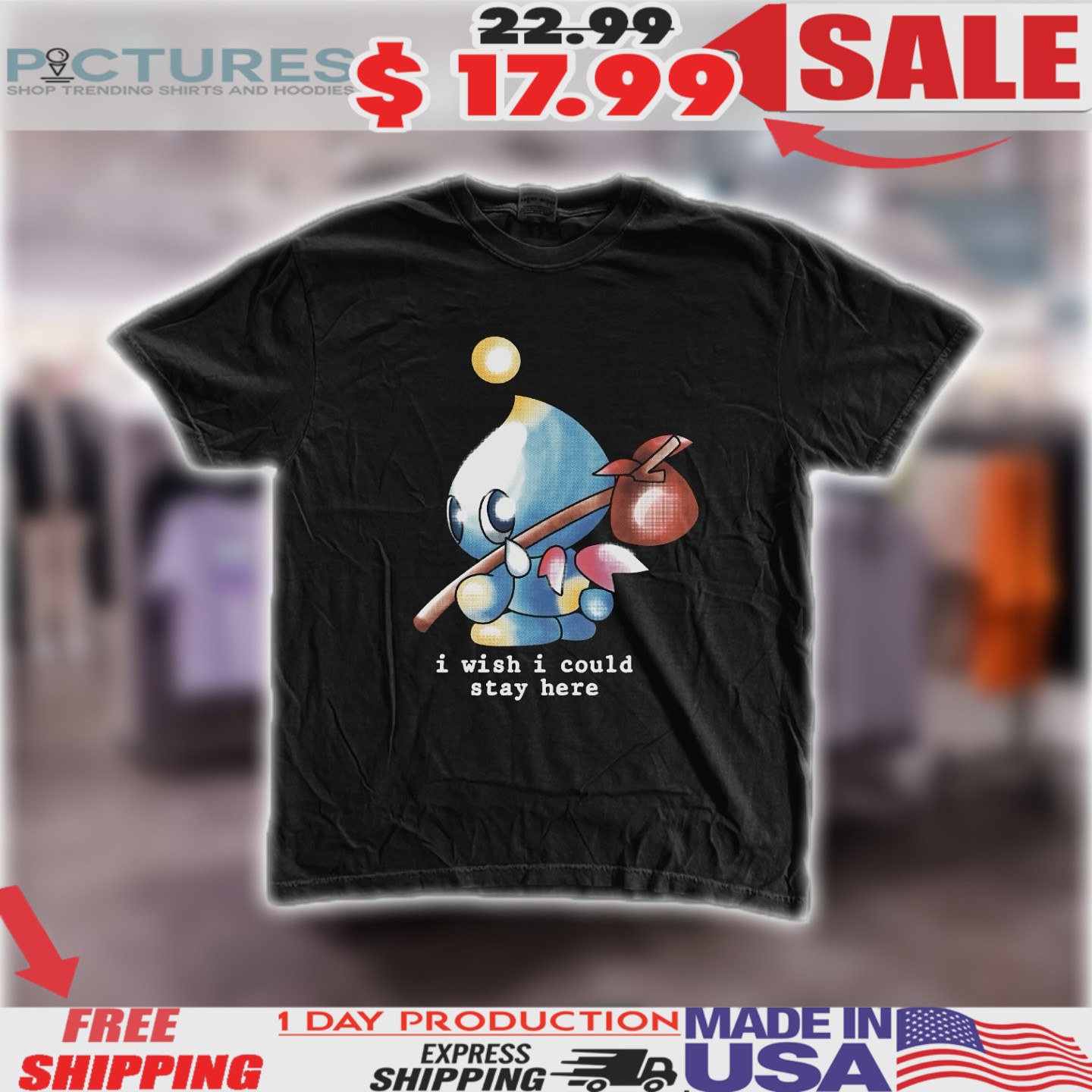 Sonic Chao I Wish I Could Stay Here Shirt