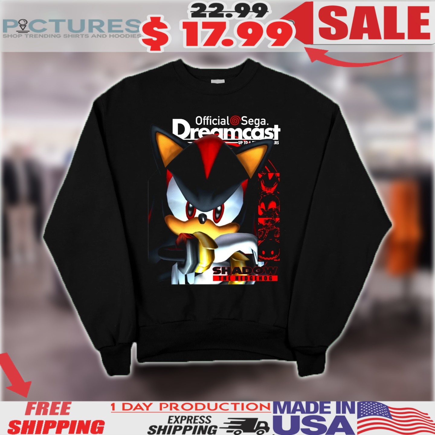 Sonic Shadow The Hedgehog Sega Dreamcast Shirt