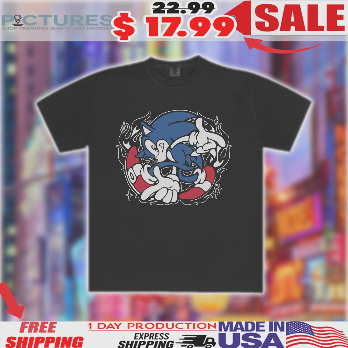 Sonic The Hedgehog The Pose Tattoo Shirt