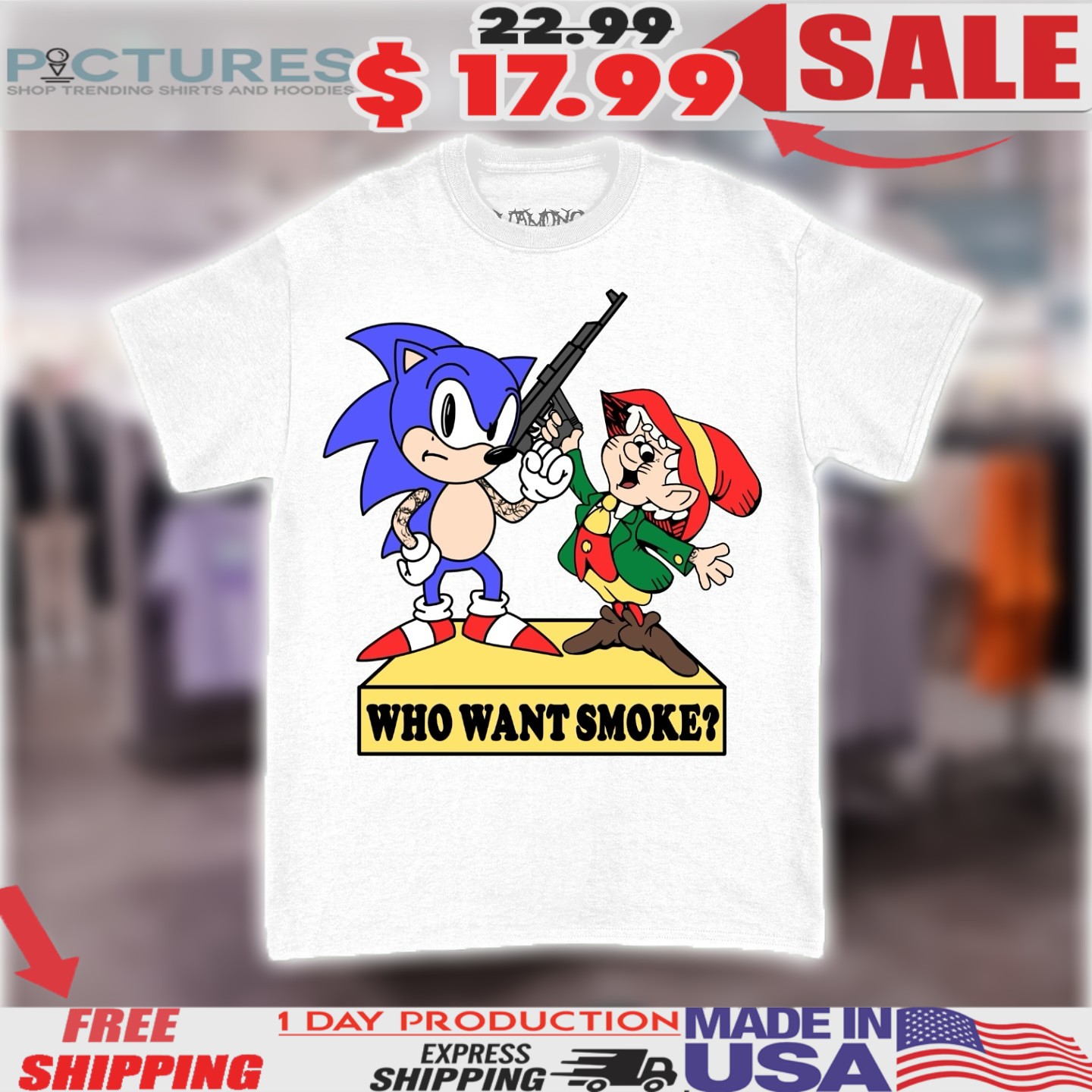 Sonic the Hedgehog Keebler Elf Who Want Some Smoke Shirt