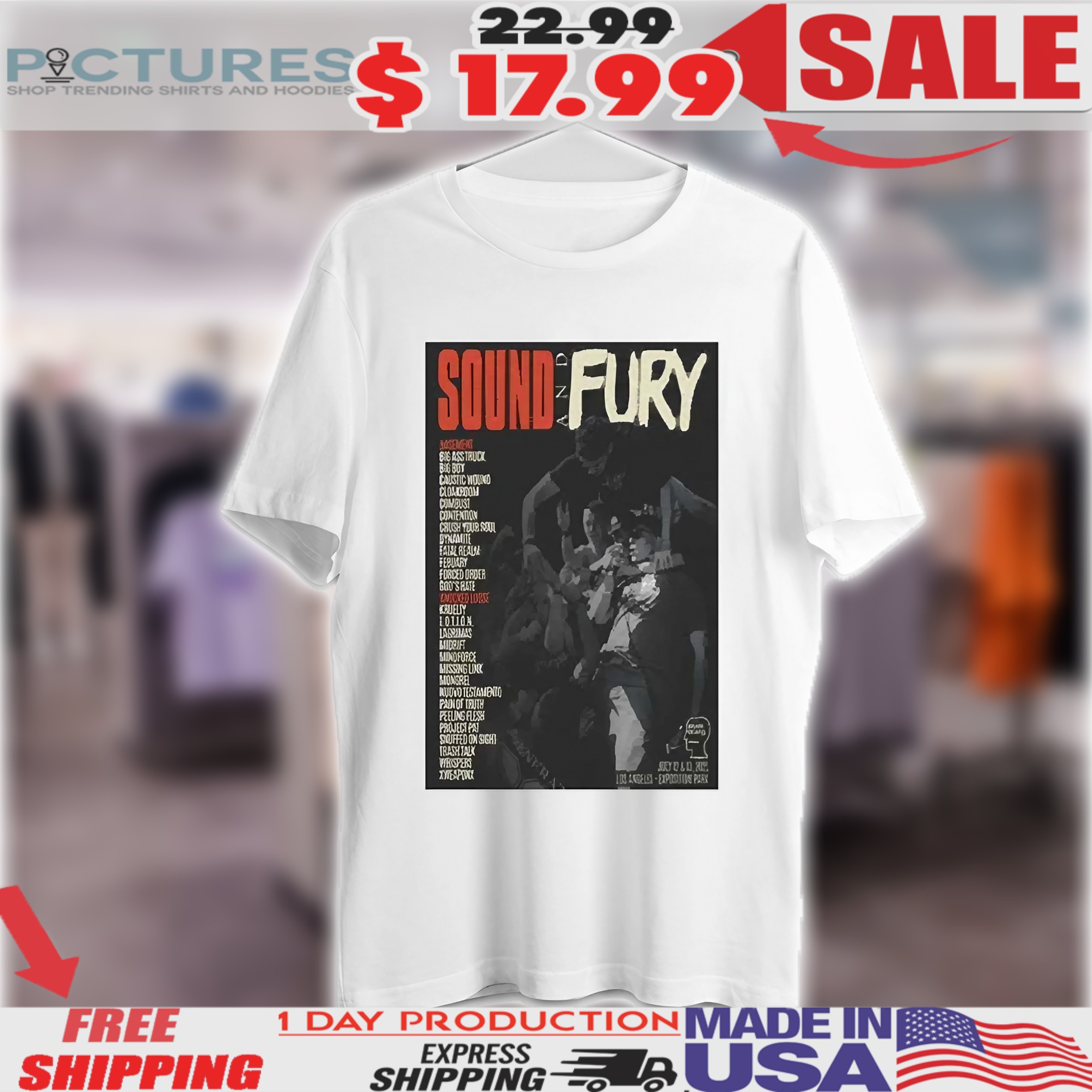 Sound and Fury July 12-13 2025 Exposition Park, Los Angeles, CA Tour Poster Shirt