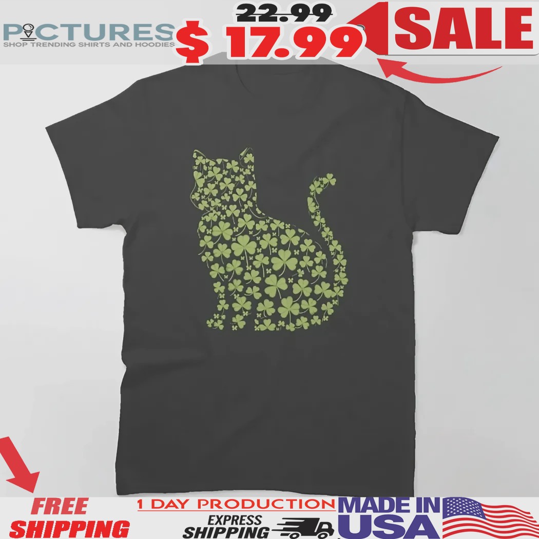 St Patrick's Day St Patrick's Cat Shamrock Shirt