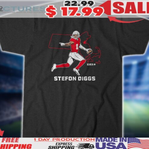 Stefon Diggs New England Patriots State Star Map Shirt