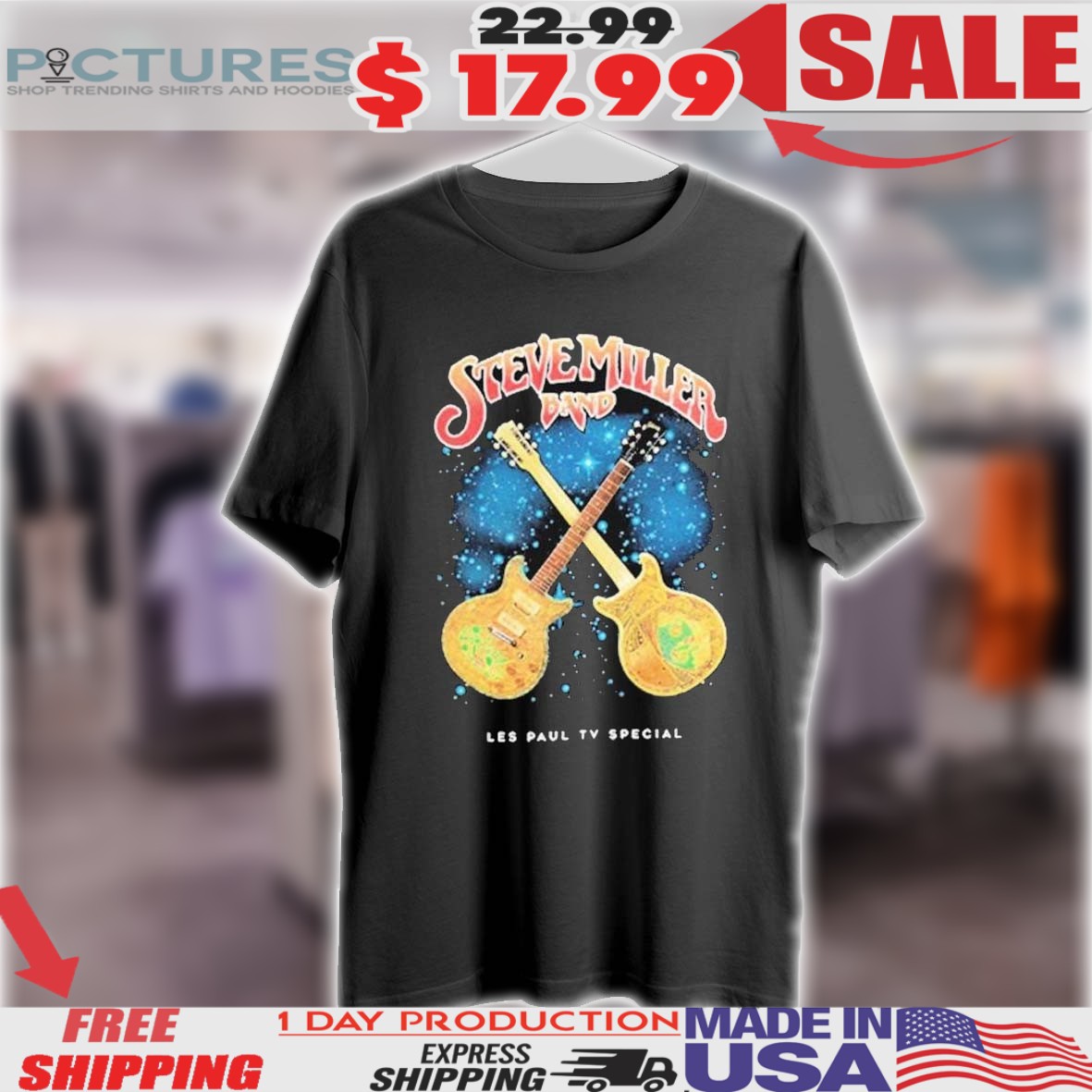 Steve Miller Band Play It Loud Les Paul Tv Shirt