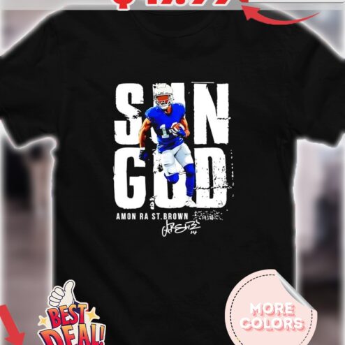 Sun God Amon-Ra St Brown Detroit Lions signature vintage shirt