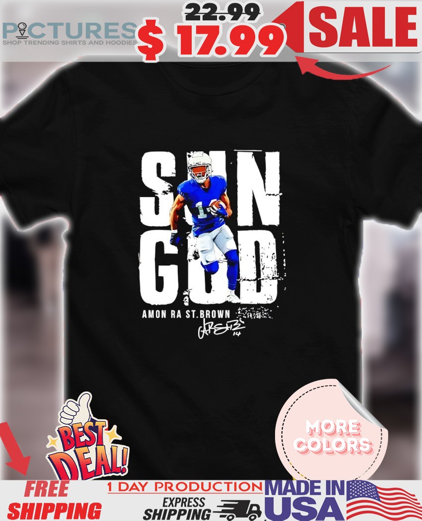Sun God Amon-Ra St Brown Detroit Lions signature vintage shirt