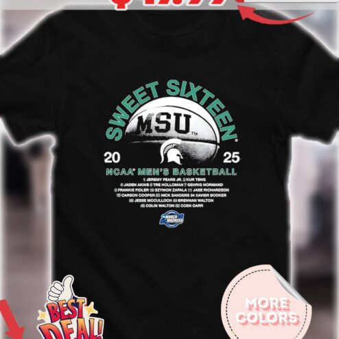 Sweet Sixteen 2025 NCAA Men’s Basketball Michigan State Spartans shirt