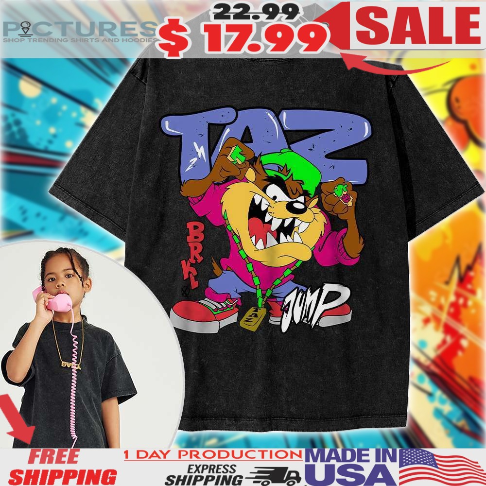 Tasmanian Devil Taz Brkl Jump Looney Tunes Cartoon For Kids Shirt