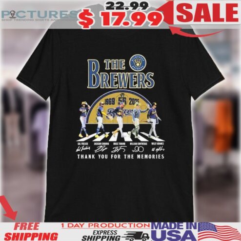 The Milwaukee Brewers 56th 1969 2025 Thank You For The Memories Road Abbey Signatures Vintage Shirt