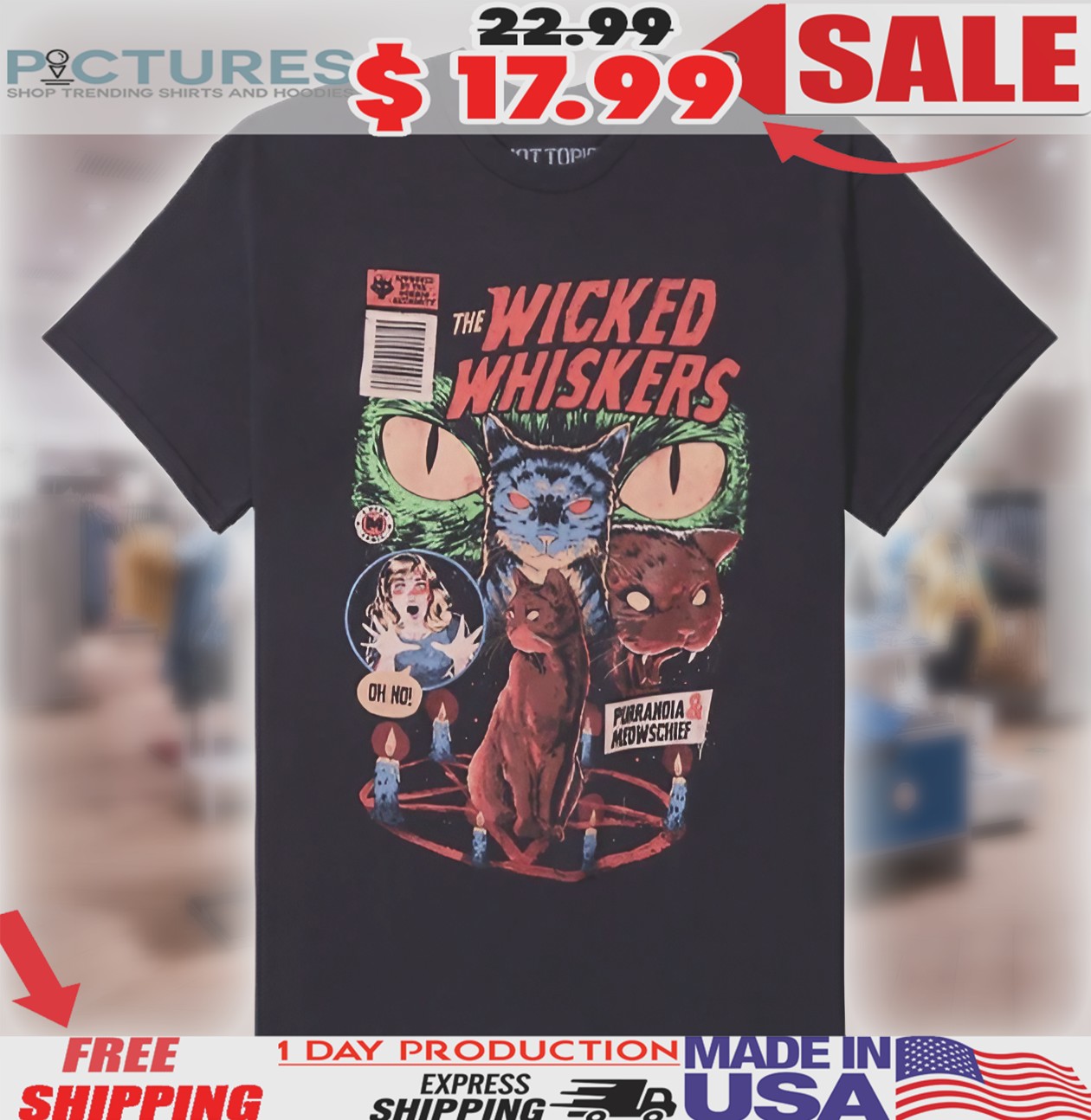 The Wicked Whiskers Meow Comic Shirt