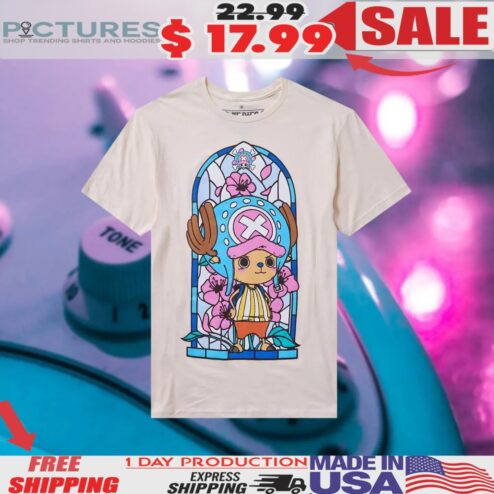 Tony Chopper Cherry Blossom One Piece Stained Glass Girls Shirt