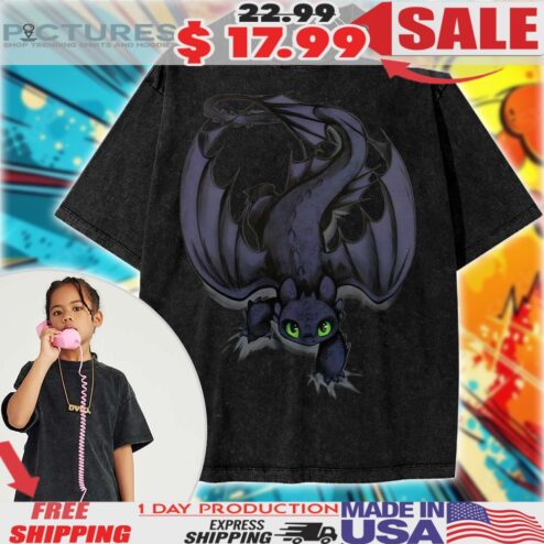 Toothless Toothless Night Fury How to Train Your Dragon Animated For Kids Vintage Shirt