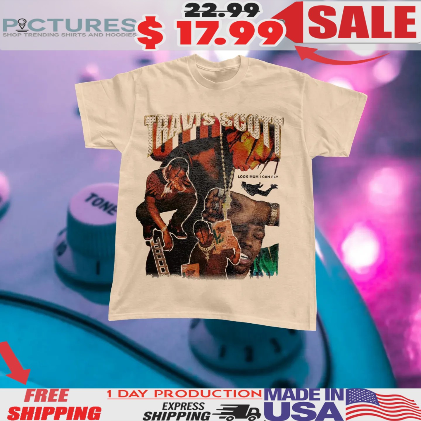 Travis Scott Look Mom I Can Fly Vintage Bootleg Shirt