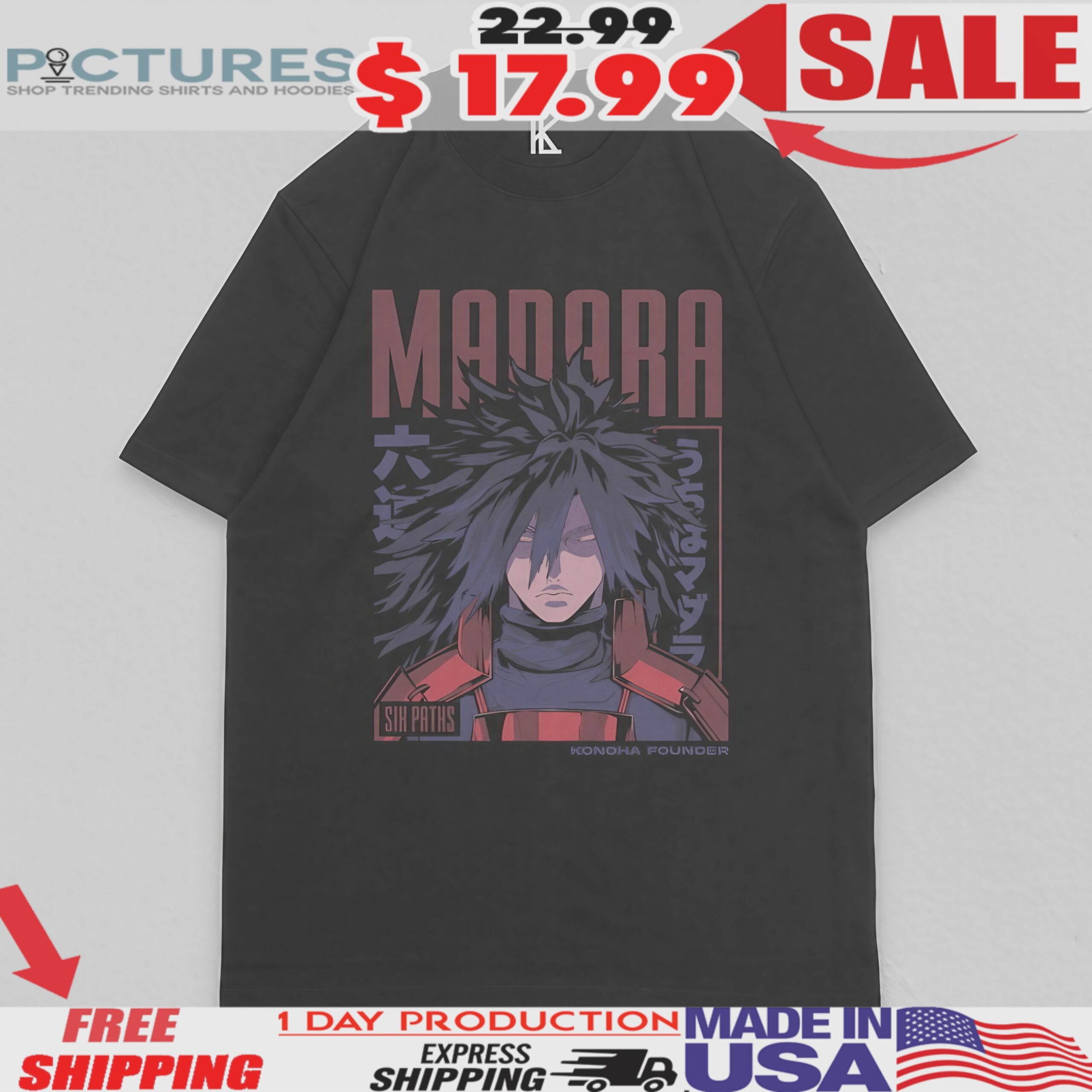 Uchiha Madara Sir Potas V2 Player Naruto Anime Shirt