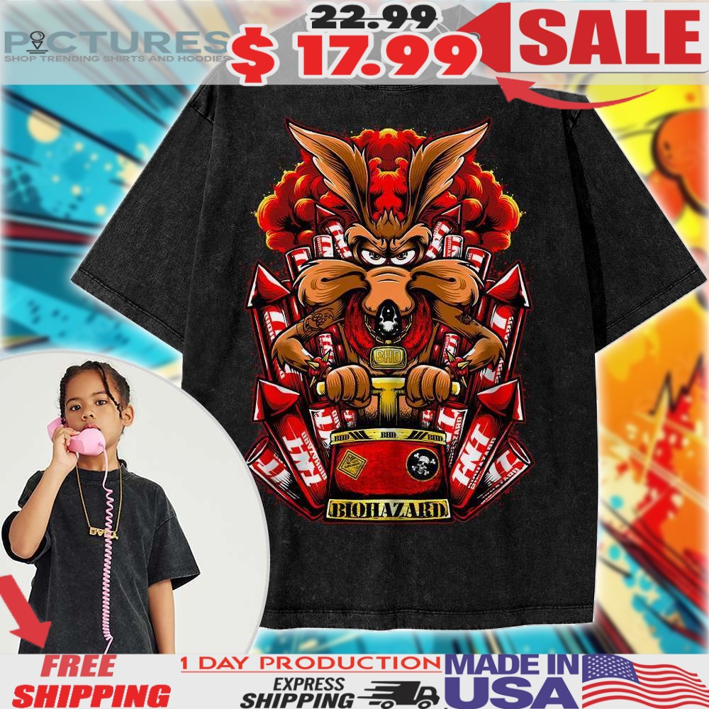 Wile E Coyote Looney Tunes Biohazard Cartoon For Kids Shirt