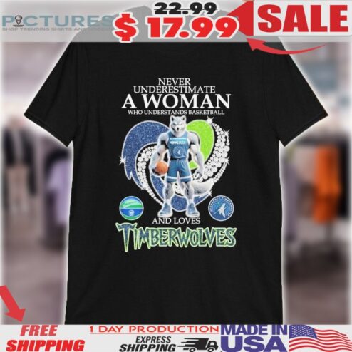 Woft Never Underestimate A Nurse Who Understands Basketball And Loves Minnesota Timberwolves Mascot Heart Diamond Shirt