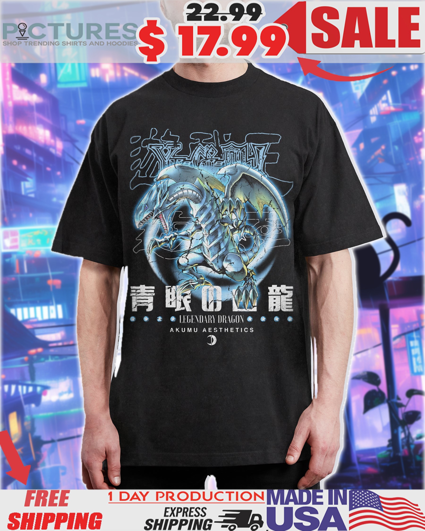 Yu-Gi-Oh! Blue-Eyes White Dragon Legendary Dragon Anime Shirt