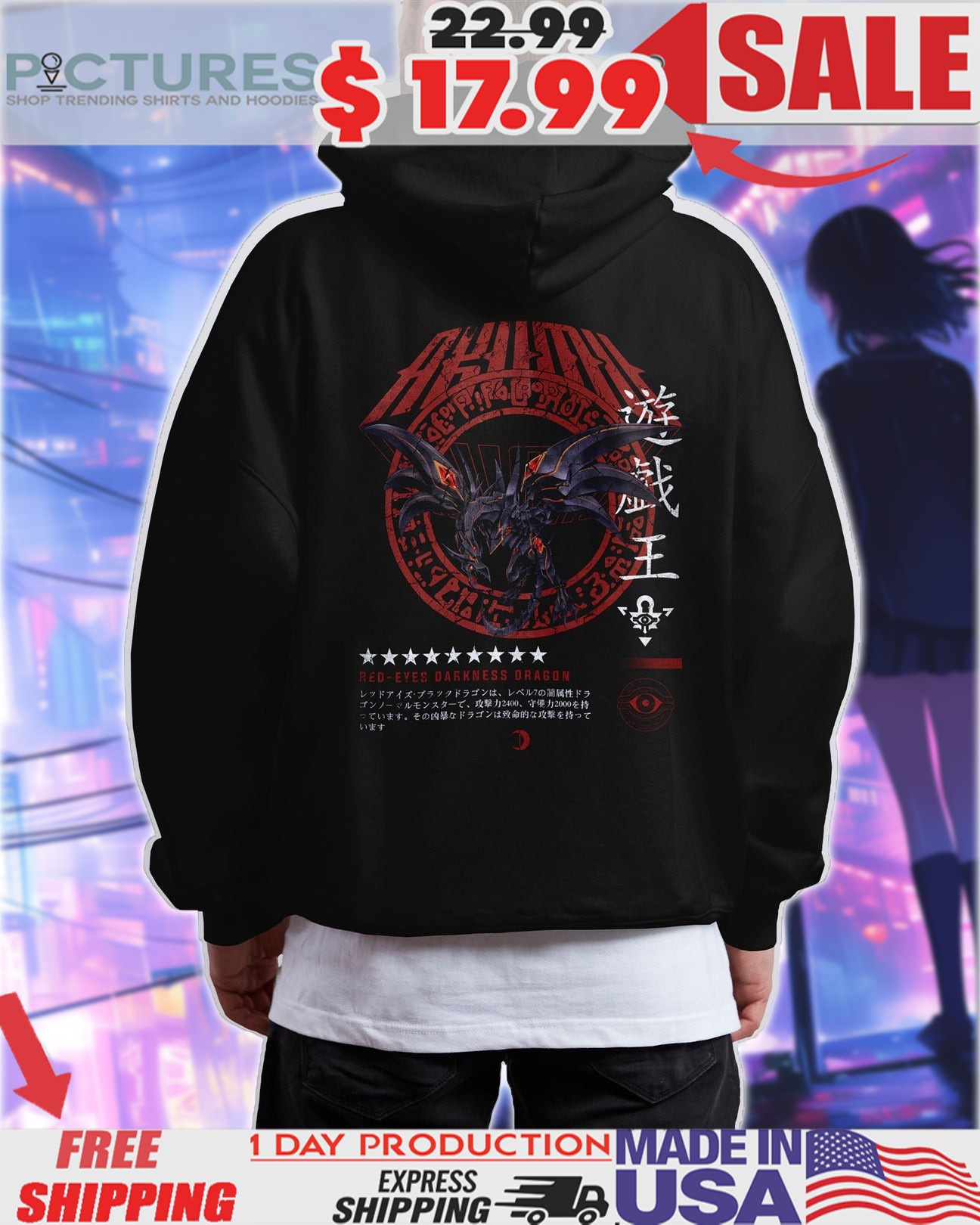 Yu-Gi-Oh! Red-Eyes Darkness Dragon Vintage Anime Shirt