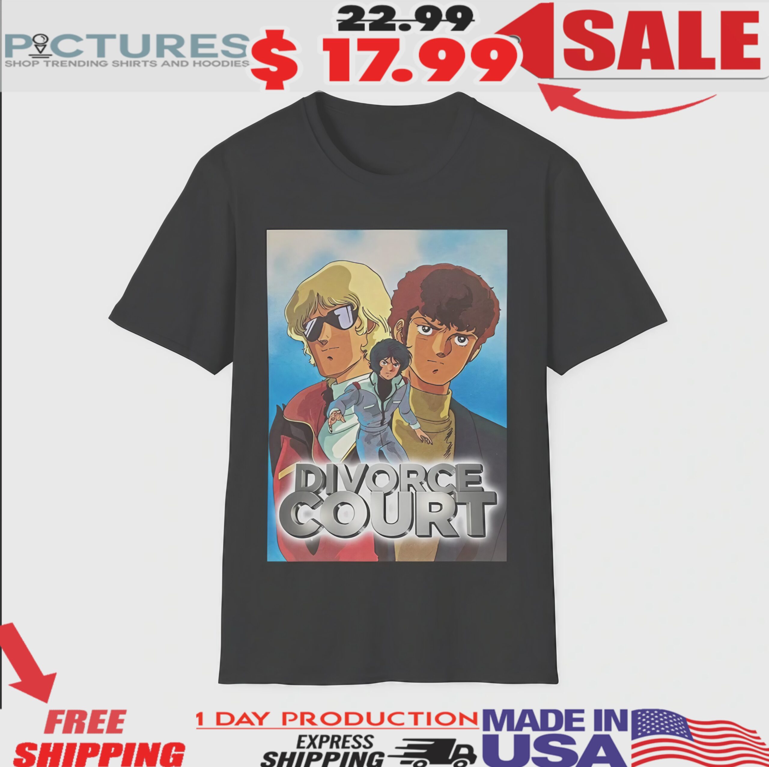 Zeta Gundam Quattro Amuro Kamille Divorce Court Yaoi Anime Shirt