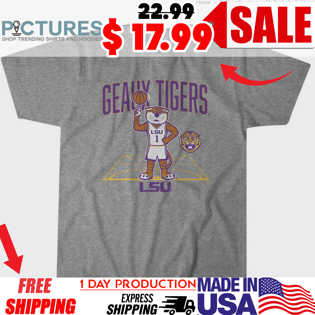 LSU Tigers Basketball Geaux Tigers Mascot Court Shirt