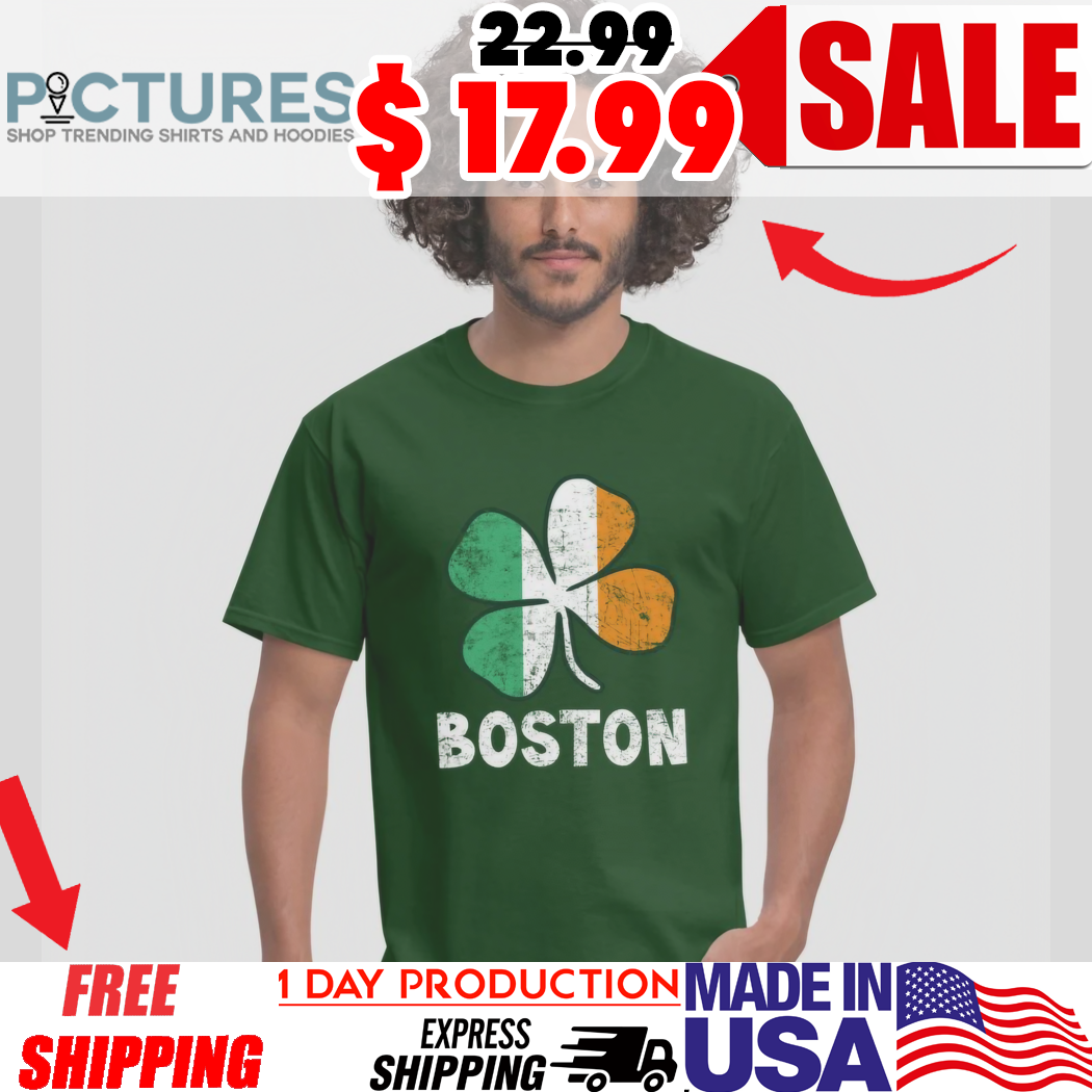 Boston Irish Flag Shamrock St. Patricks Day Shirt