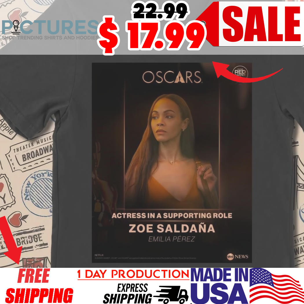 Zoe Saldana wins the Oscar 97th Academy Award in Emilia Perez Shirt