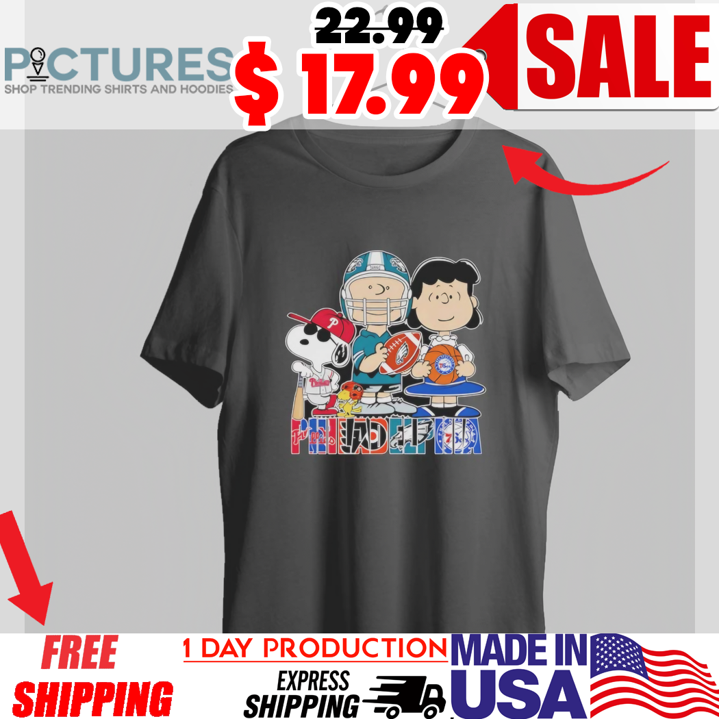 The Peanuts Snoopy Charlie Lucy Standing Philadelphia Sports Shirt