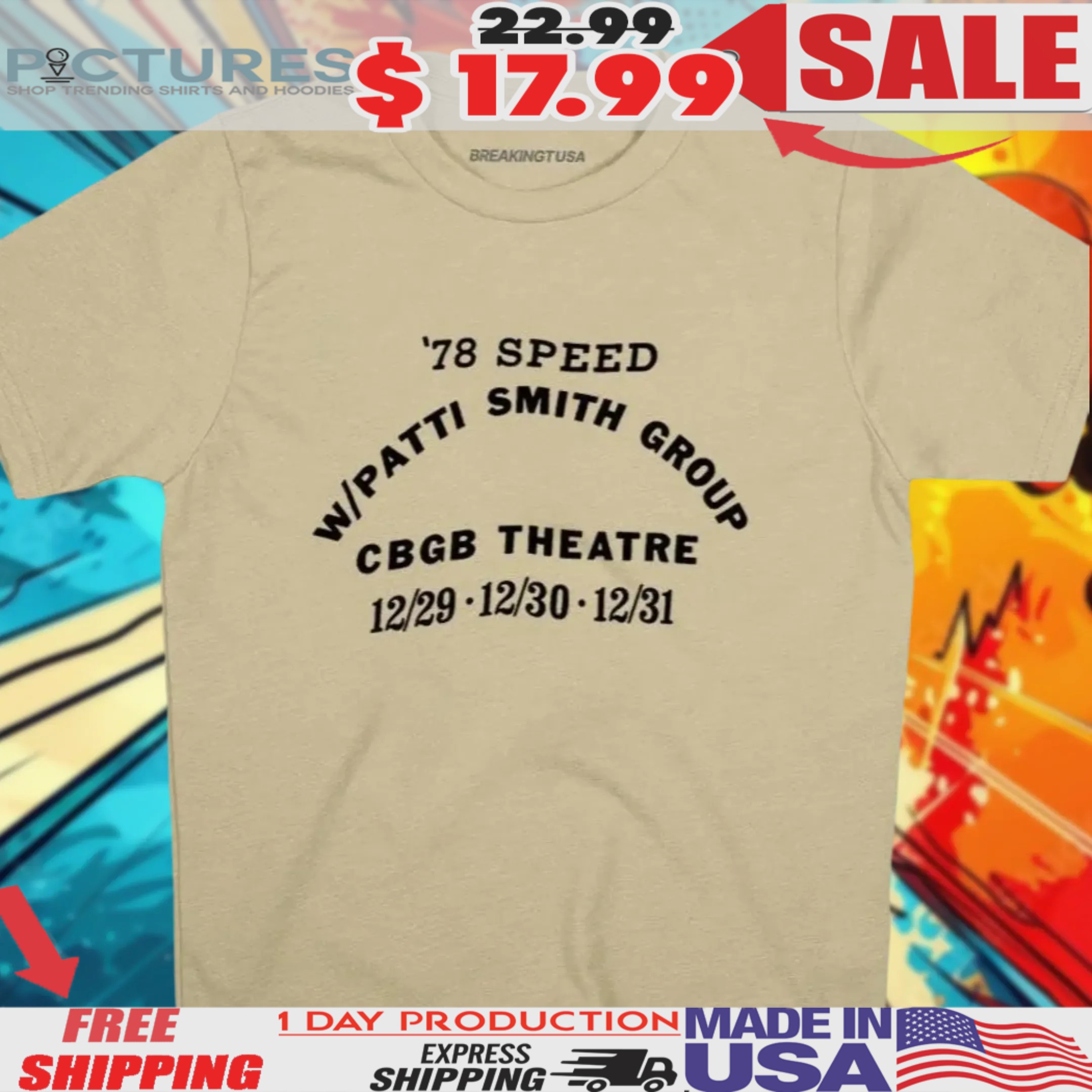 1978 Speed Patti Smith Group CBGB Theatre Shirt