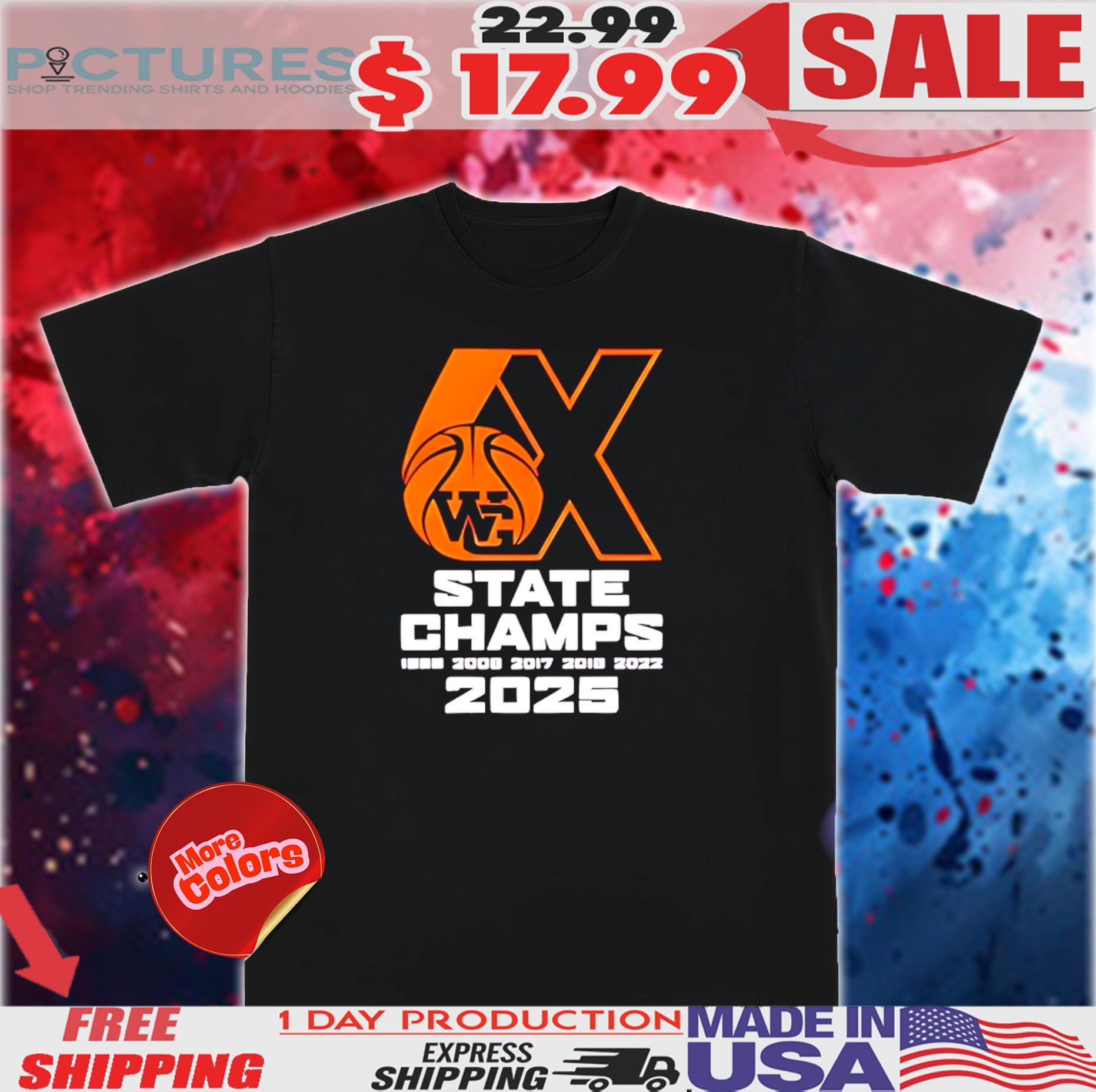 6x WG Basketball State Champs 2025 Shirt