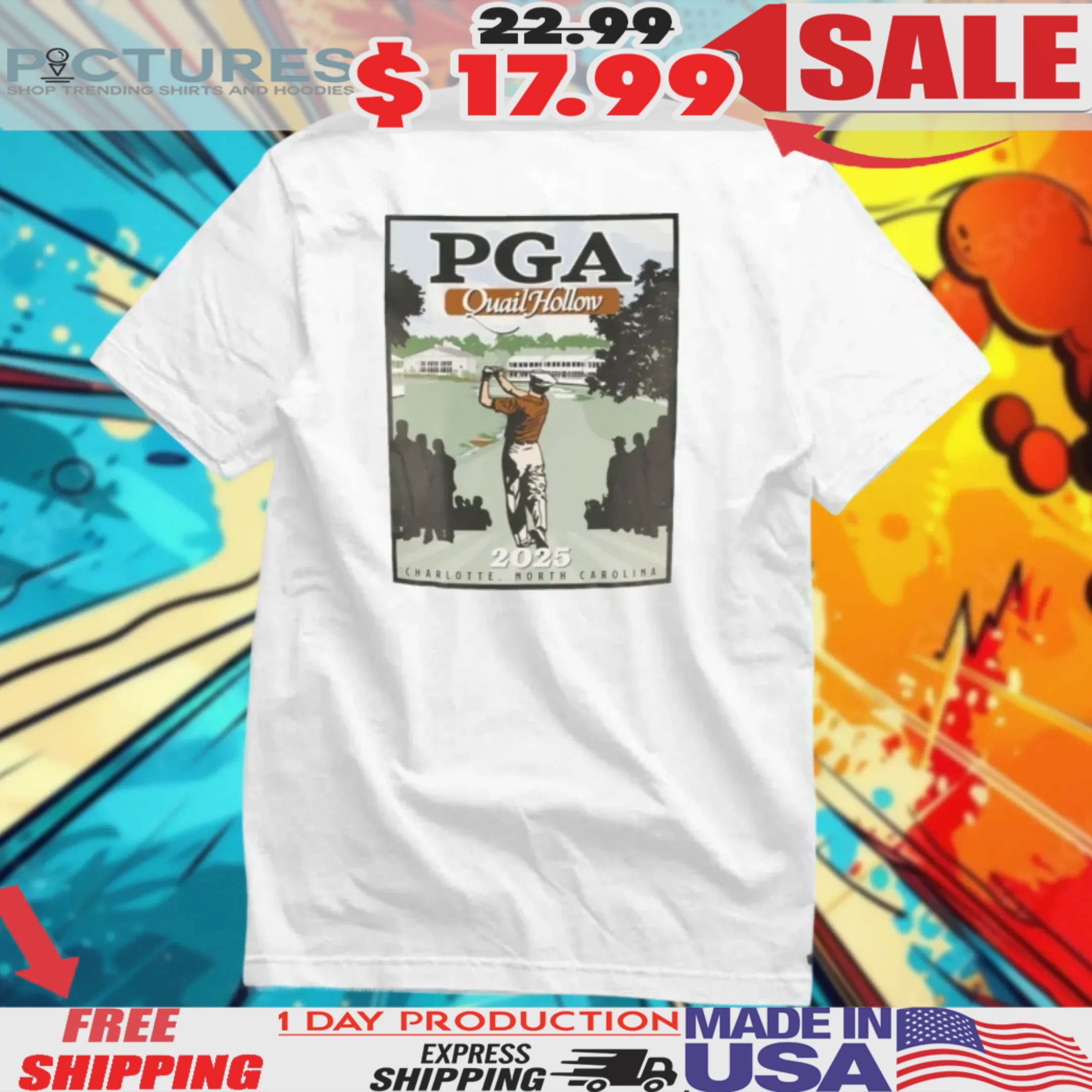 Ahead 2025 Pga Championship Charlotte North Carolina Shirt