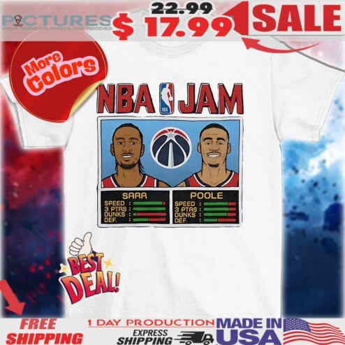 Alex Sarr and Jordan Poole Washington Wizards NBA Jam shirt