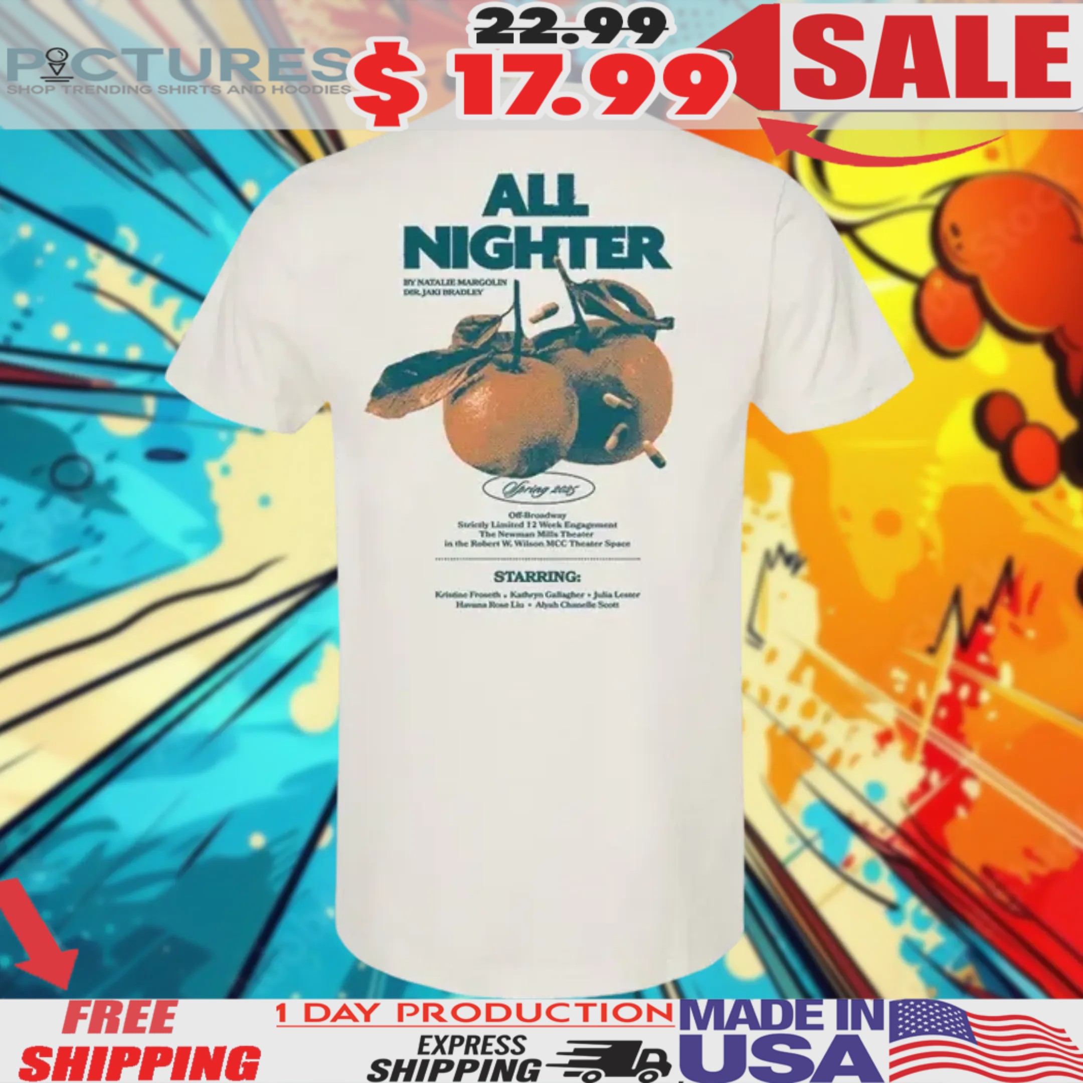 All Nighter Natalie Margolin Dir Jaki Bradley Spring 2025 Orange Shirt