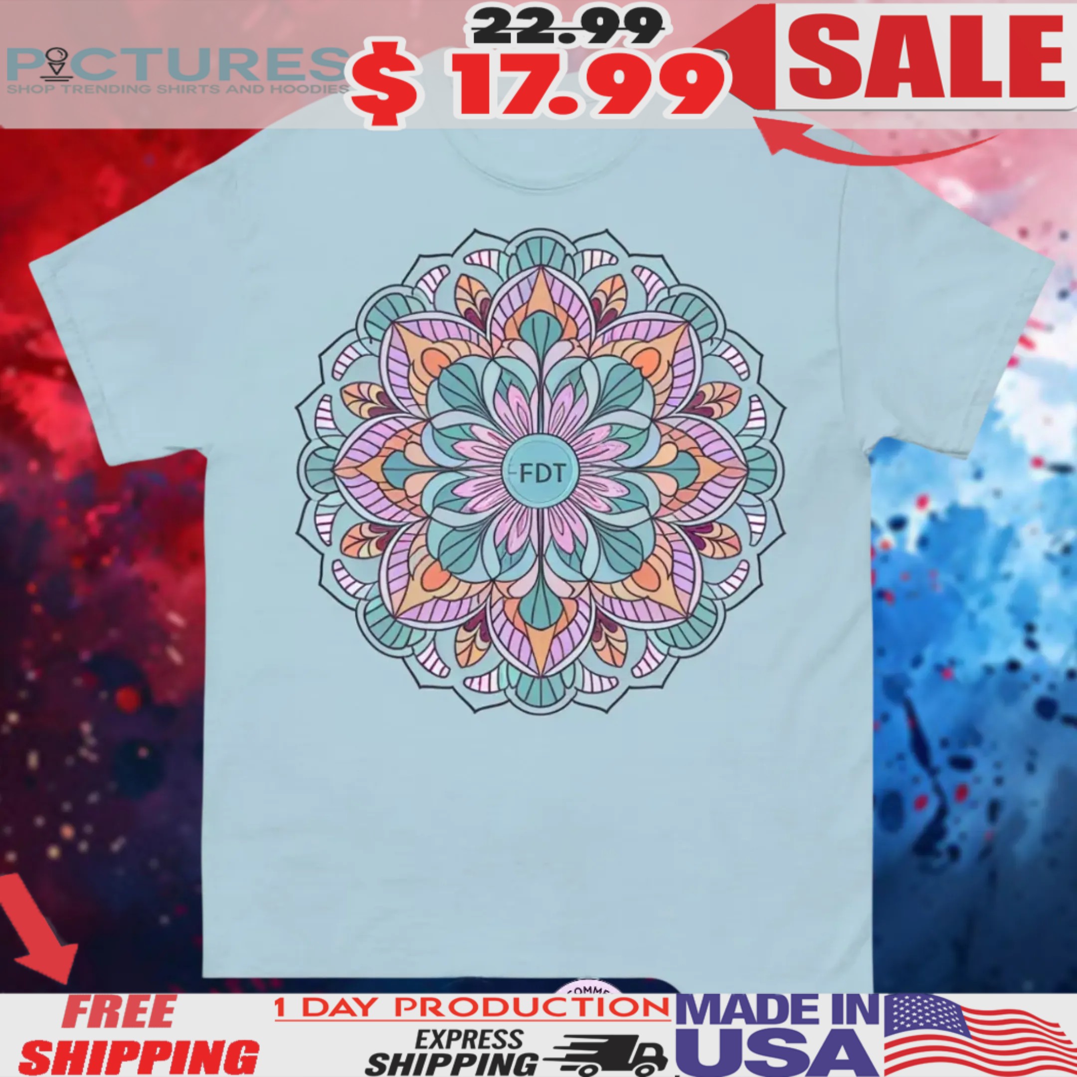 Anti Fascist Fdt Mandala Shirt