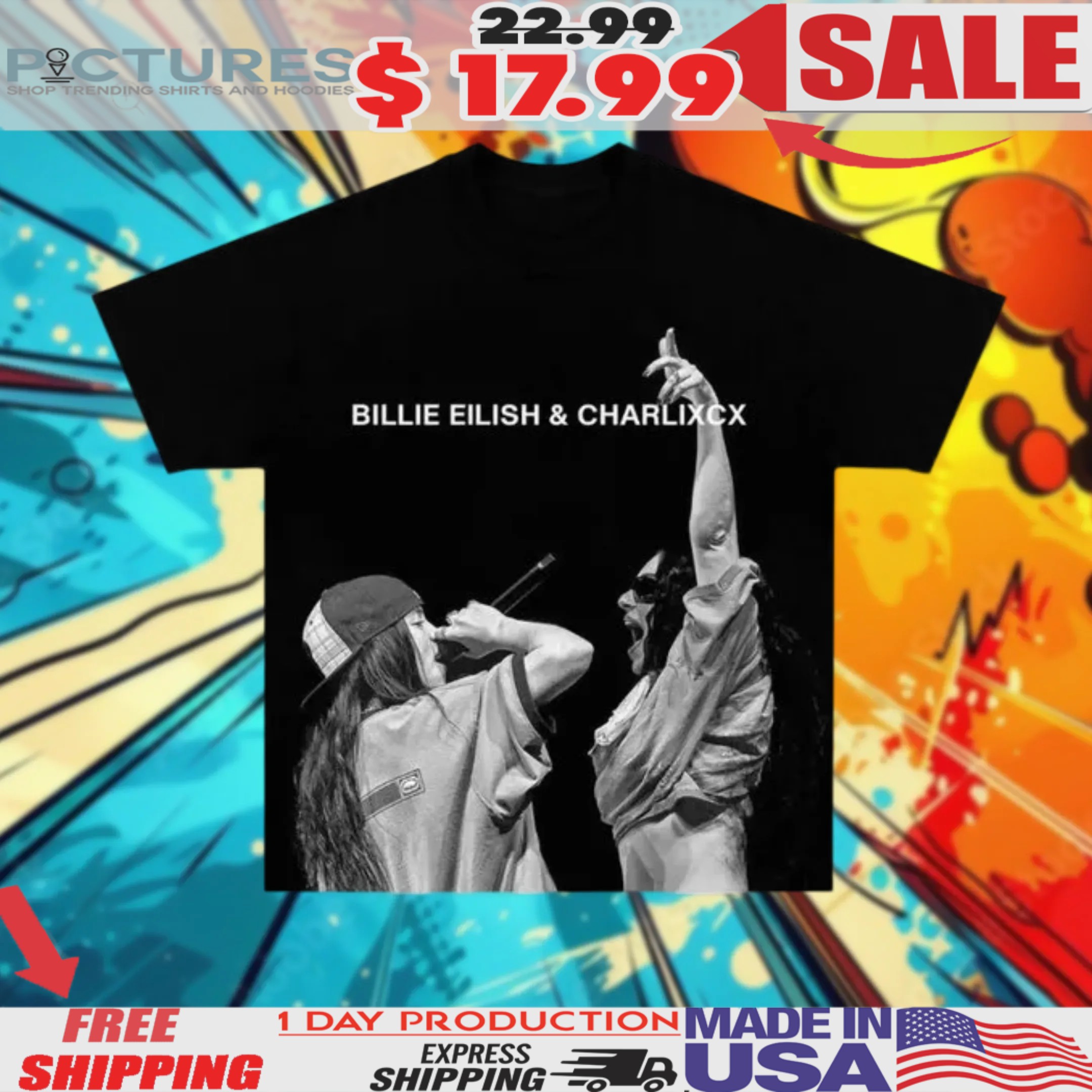 Billie Eilish & Charli Xcx Singing Shirt