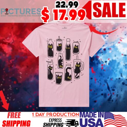 Black Cat Cups and Bottles 2025 Shirt