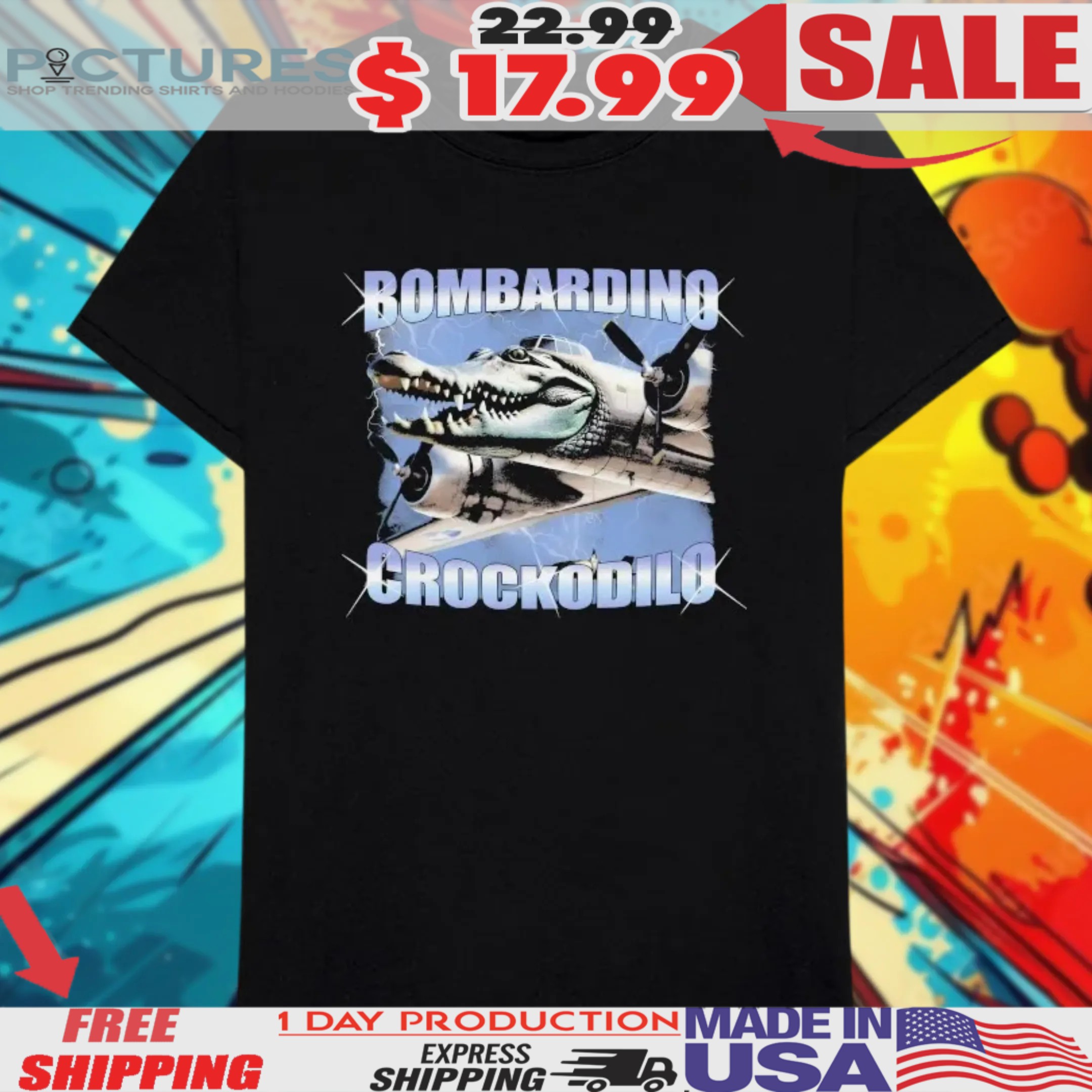 Bombardino Crockodilo Crocodile Alligator Shirt