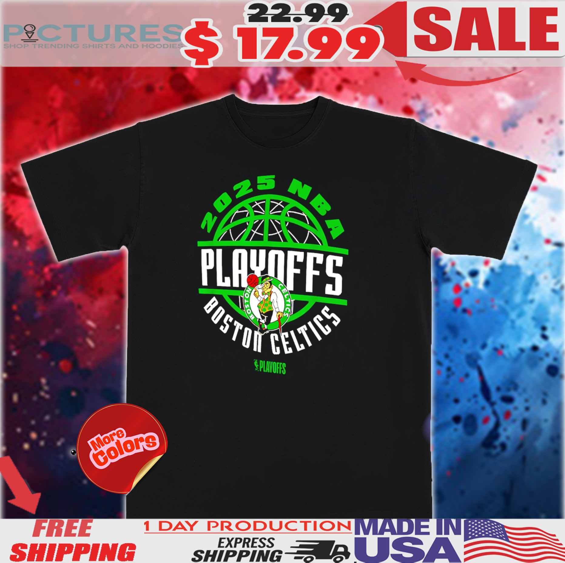Boston Celtics 2025 NBA Playoffs Game Time Shirt
