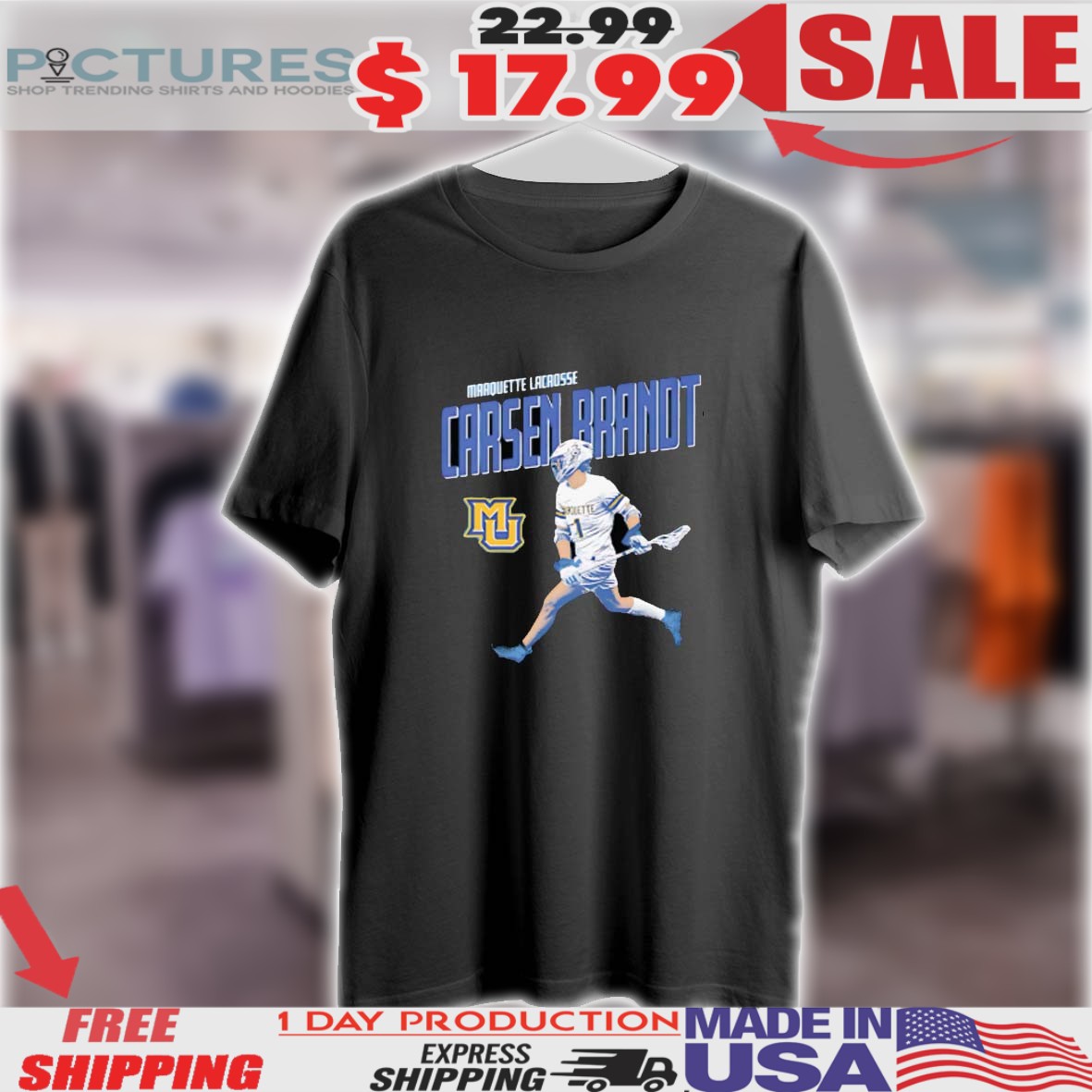 Carsen Brandt Marquette Lacrosse Graphic Shirt