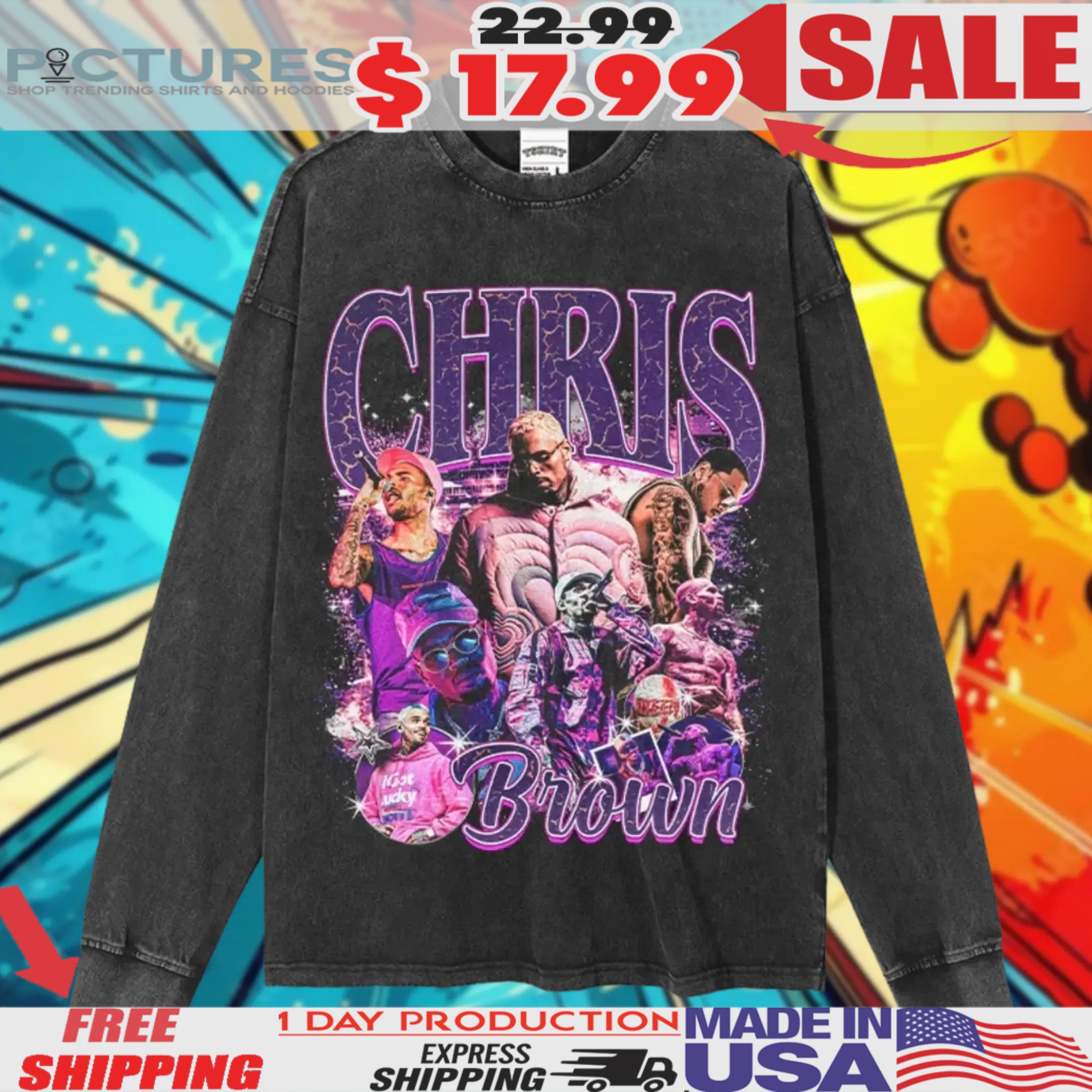 Chris Brown Purple Vintage Bootleg Shirt (1)