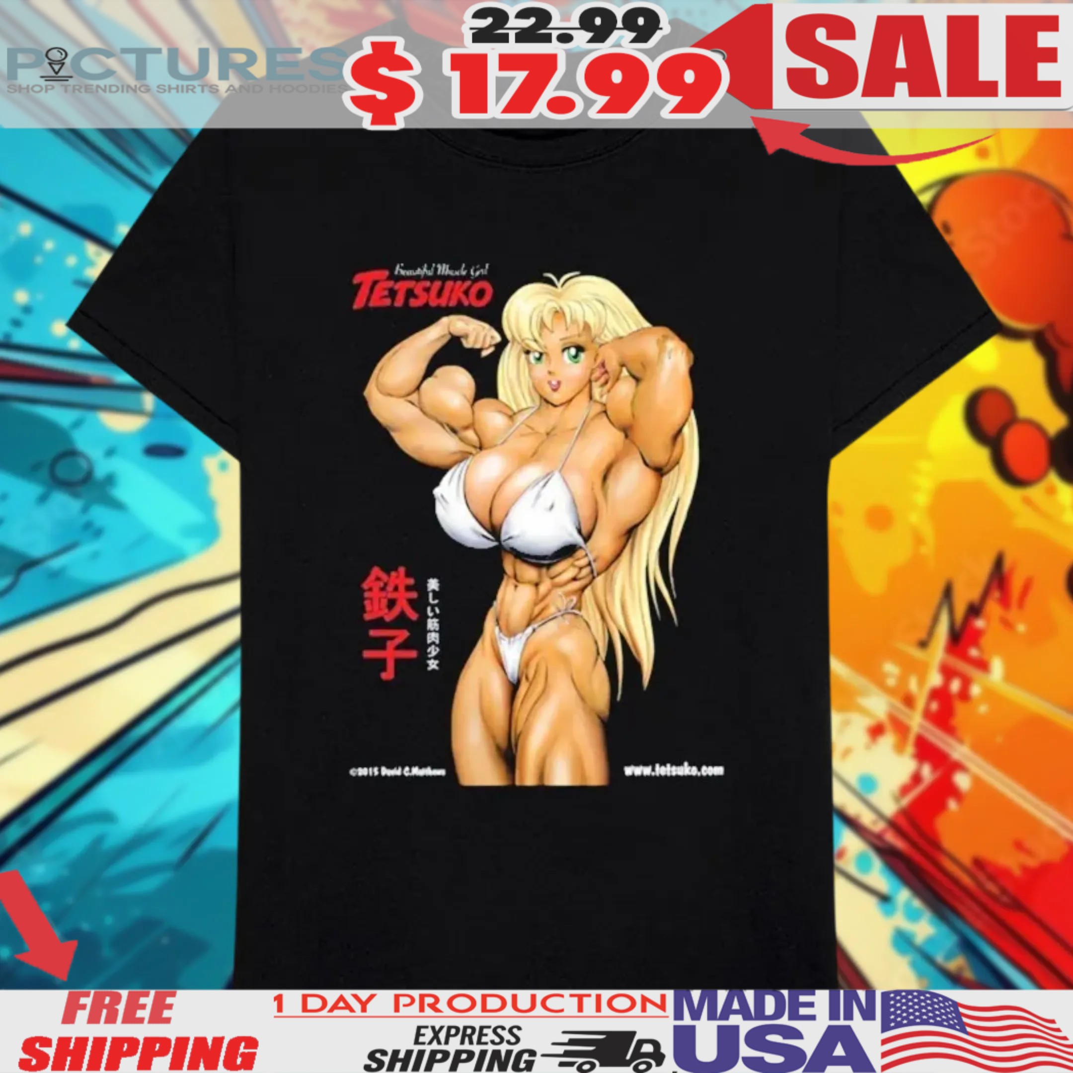 Christtt Wearing Beautiful Muscle Girl Tetsuko Shirt