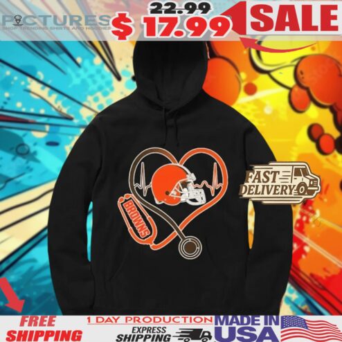 Cleveland Browns Caring Hearts Nurses Helmet Shirt