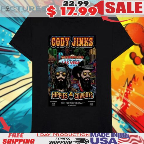 Cody Jinks Hippies And Cowboys Tour Dec 12-13, 2025 Las Vegas Poster Shirt
