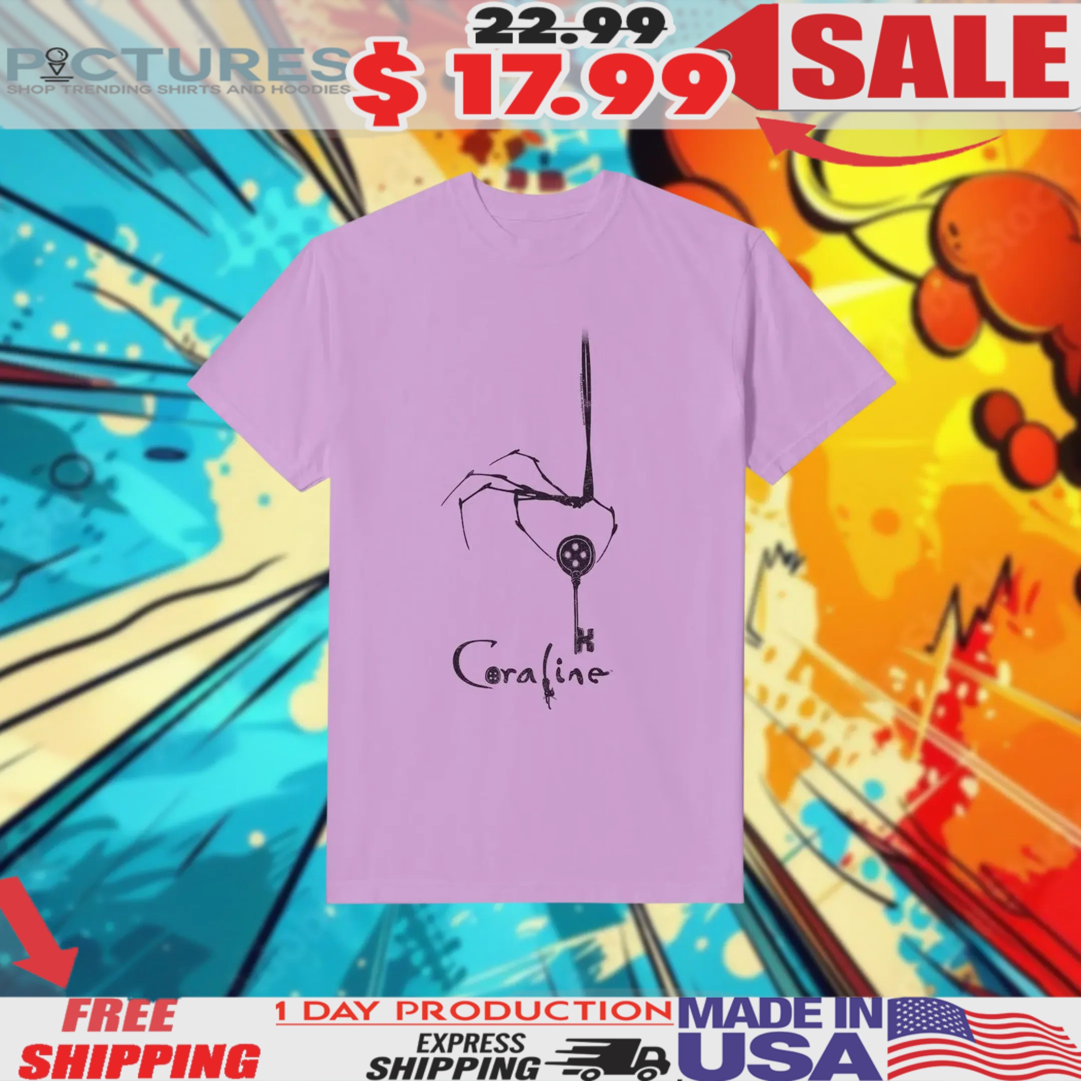 Coraline Button Skeletion Key Shirt
