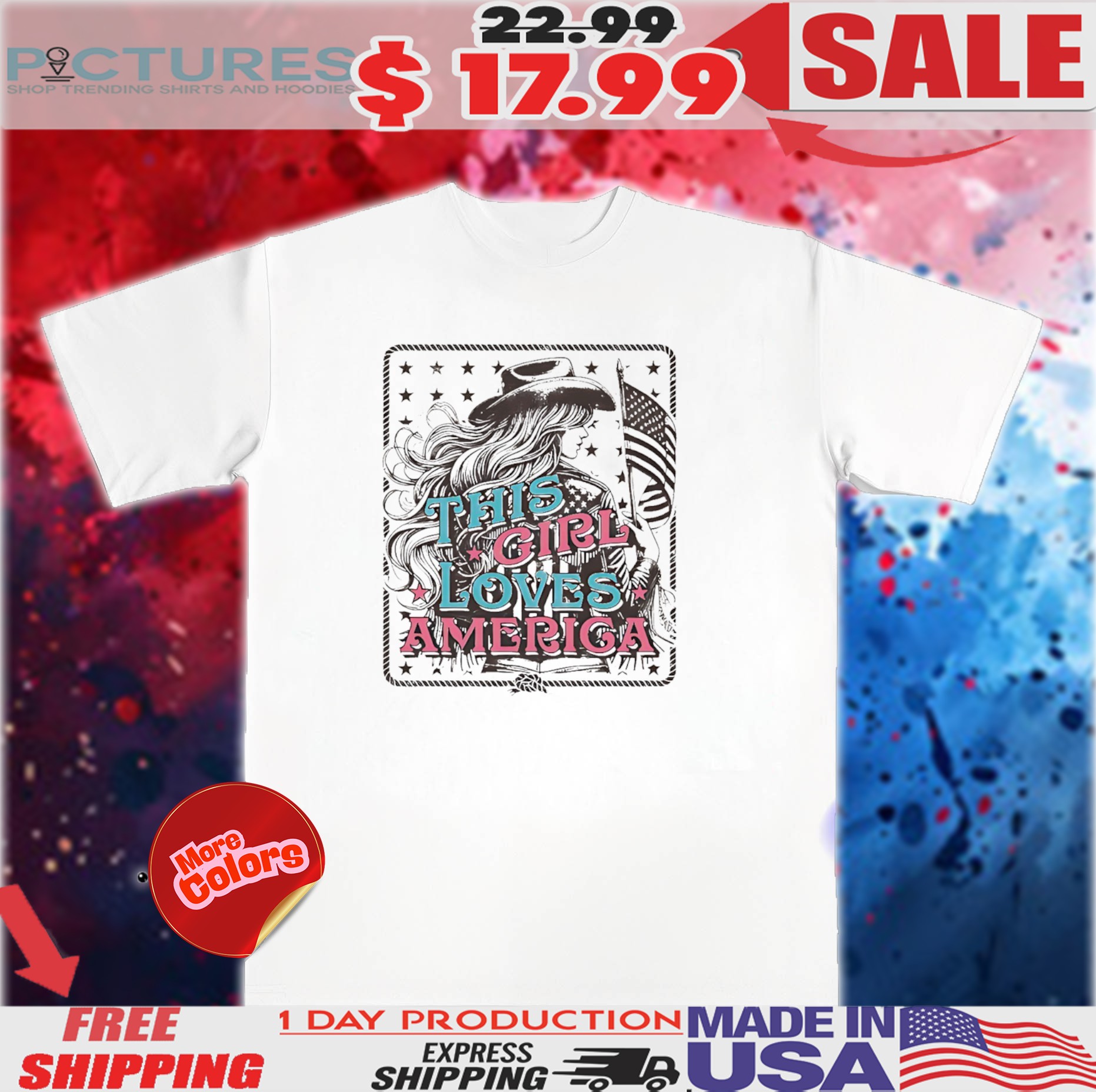 Cowgirl This girl loves America shirt Cowgirl This girl loves America shirt